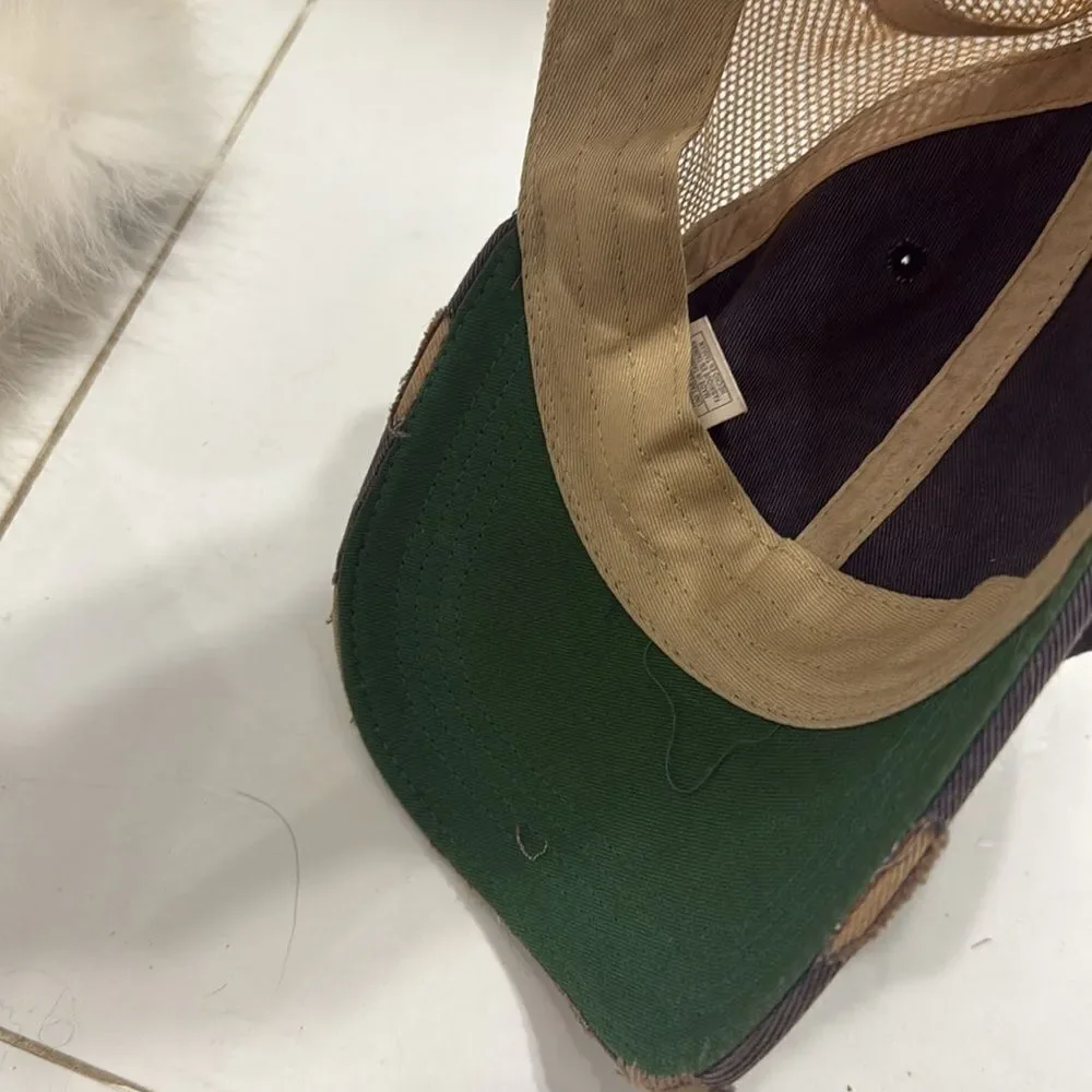 Leather and Lace Trucker Hat Snap Back Denim & Tan Hat
